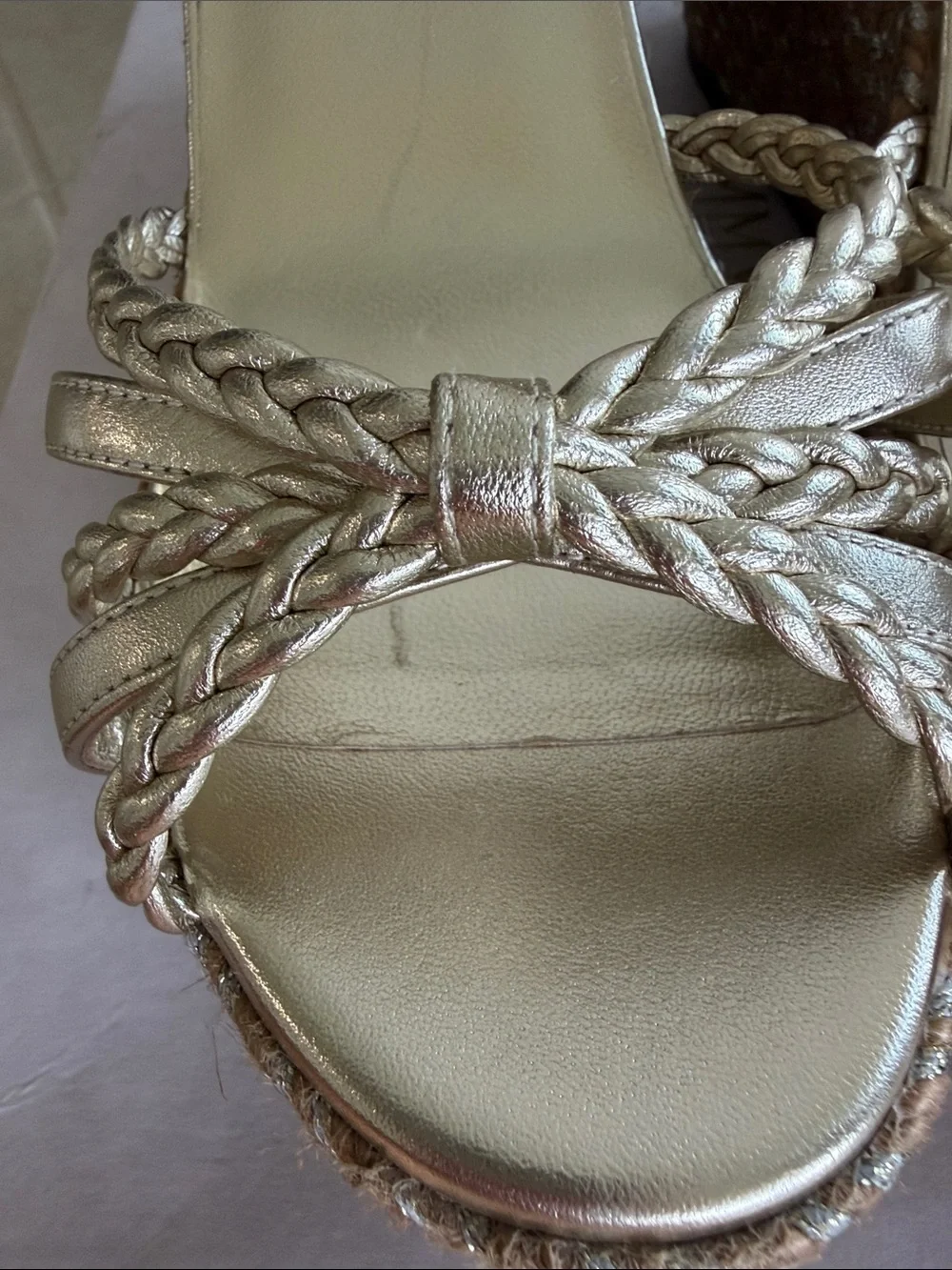 Jimmy Choo Metallic gold Dree wedges NIB and dust bag!!
